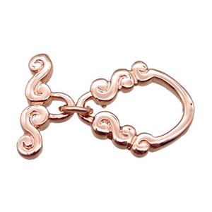 copper toggle clasp, rose gold, approx 12-14mm, 14mm