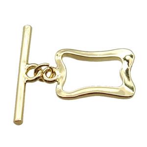 copper toggle clasp, gold plated, approx 11-19mm, 20mm length