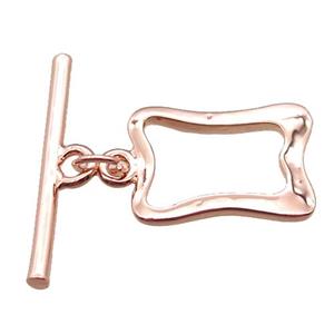 copper toggle clasp, rose gold, approx 11-19mm, 20mm length