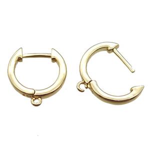 copper Latchback Earrings, gold plated, approx 14mm dia