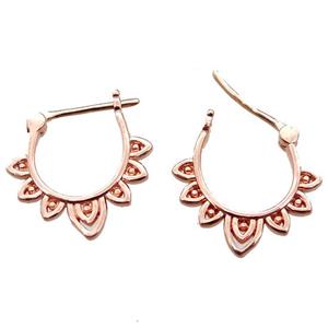 copper Latchback Earrings, rose gold, approx 16mm
