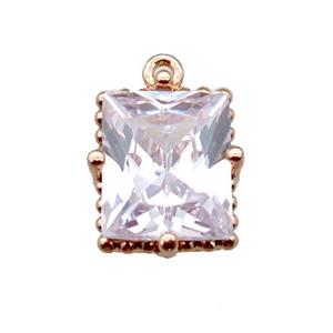 copper pendant paved zircon, rose gold, approx 10-11mm