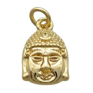 copper Buddha pendant, gold plated, approx 10-15mm