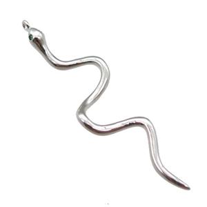 copper snake pendant, platinum plated, approx 6-46mm