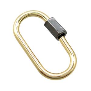 copper Carabiner locker, gold plated, approx 12-25mm