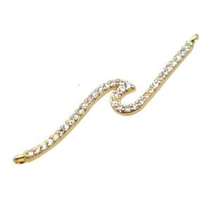 copper pendant pave zircon, gold plated, approx 34mm
