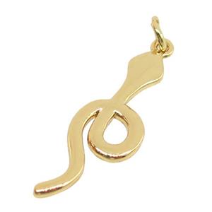 copper snake pendant, gold plated, approx 10-30mm
