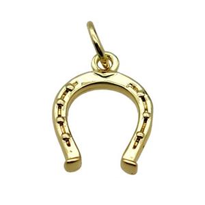 copper Horseshoe pendant, gold plated, approx 10-11mm