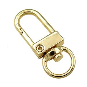 copper Carabiner Clasp, gold plated, approx 12-33mm