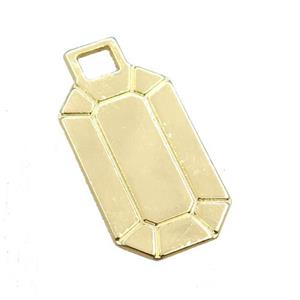 copper pendant, rectangle, gold plated, approx 12-26mm