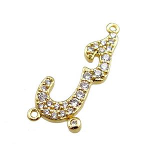 copper pendant pave zircon, gold plated, approx 8-20mm
