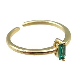 copper Rings pave zircon, adjustable, gold plated, approx 20mm dia