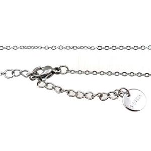 Stainless Steel necklace, platinum plated, approx 1.5mm, 38-43cm length