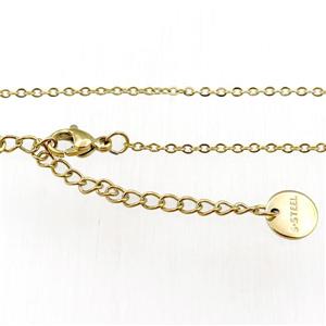 Stainless Steel Necklace Chain Gold Plated, approx 1.5mm, 38-43cm length