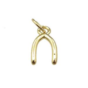 copper horseshoe pendant, gold plated, approx 7-11mm