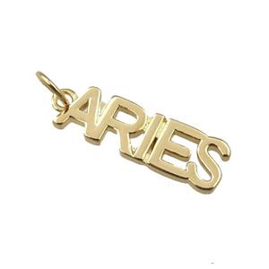 copper zodiac ARIES pendant, gold plated, approx 7mm wide