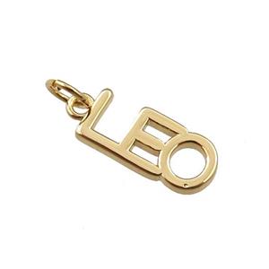 copper zodiac LEO pendant, gold plated, approx 7mm wide