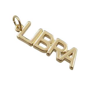 copper zodiac LIBRA pendant, gold plated, approx 7mm wide