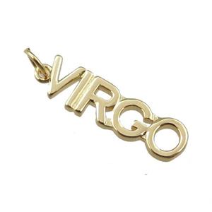 copper zodiac VIRGO pendant, gold plated, approx 7mm wide
