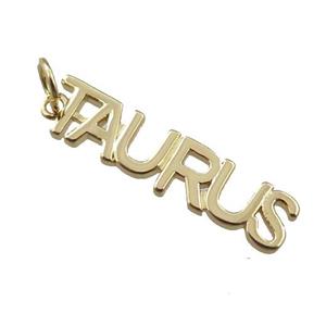 copper zodiac TAURUS pendant, gold plated, approx 7mm wide