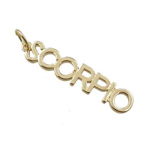 copper zodiac SCORPIO pendant, gold plated, approx 7mm wide