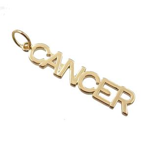 copper zodiac CANCER pendant, gold plated, approx 7mm wide