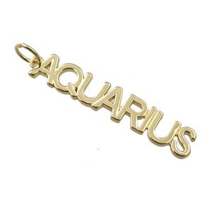 copper zodiac AQUARIUS pendant, gold plated, approx 7mm wide