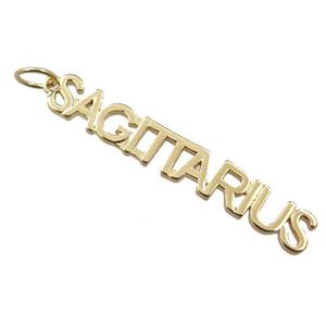 copper zodiac SAGITTARIUS pendant, gold plated, approx 7mm wide