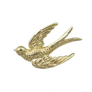 copper flying swallow pendant, gold plated, approx 15-25mm