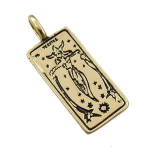 copper tarot card pendant, siren, gold plated, approx 12-25mm