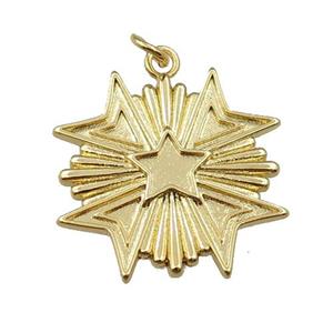 copper star pendant, gold plated, approx 23mm