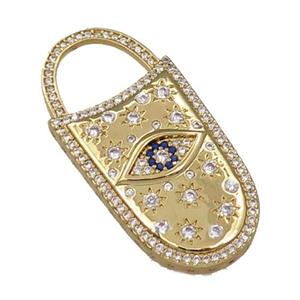 copper bag charm pendant pave zircon, gold plated, approx 20-42mm