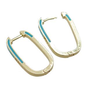 copper Latchback Earrings with enameled, gold plated, approx 14-25mm