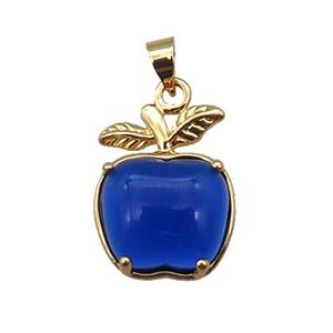 blue Cats eye stone apple pendant, approx 15-20mm