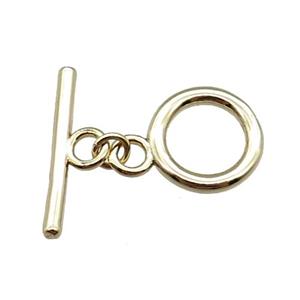 copper toggle clasp, gold plated, approx 12mm, 19mm