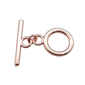 copper toggle clasp, rose gold, approx 12mm, 19mm