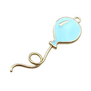 copper ballon pendant, enameled, gold plated, approx 15-45mm