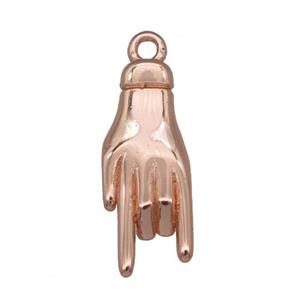 copper hand pendant, rose gold, approx 7-20mm