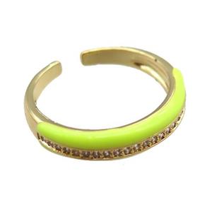 Enameling copper ring pave zircon, gold plated, approx 5mm, 18mm dia