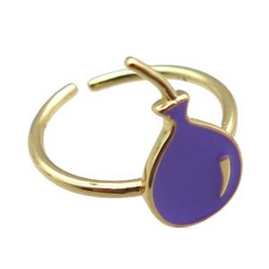 copper rings with purple enameling ballon, gold plated, approx 10-17mm, 20mm dia