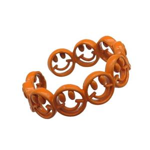 copper rings with orange lacquered, approx 6mm, 18mm dia