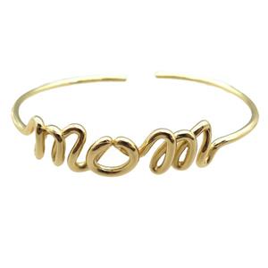 copper MOM bangle, adjustable, gold plated, approx 50-60mm dia