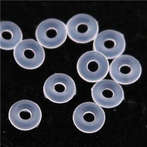 Rubber Spacer Beads Stopper White, approx 3mm