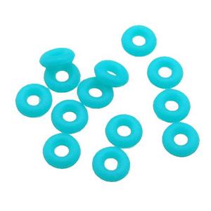teal rubber spacer beads, approx 3mm