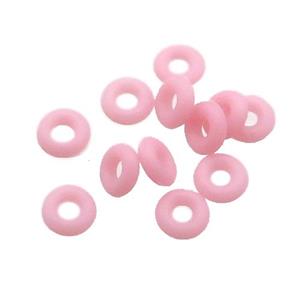 pink rubber spacer beads, approx 3mm