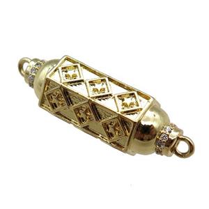 copper capsule hexagon connector, gold plated, approx 10-30mm