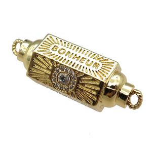 copper capsule hexagon connector, BONHEUR, gold plated, approx 11-30mm