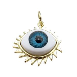 copper evil eye charm pendant, gold plated, approx 17-20mm
