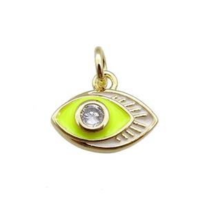 copper eye charm pendant, enameled, gold plated, approx 7-11mm