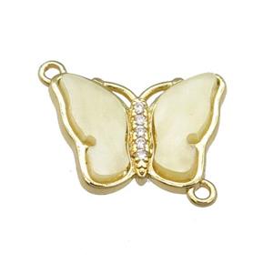 lt.yellow Resin Butterfly Connector, gold plated, approx 13-18mm